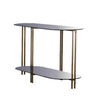 47" Glass Top Sofa Table with Bottom Shelf, Gold By Casagear Home