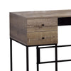 47 4-Drawer Wooden Desk with Metal Fame Brown and Black By Casagear Home BM209603