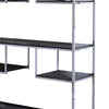 72 7-Shelf Geometric Pattern Bookshelf Silver and Gray By Casagear Home BM209606