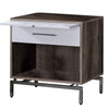 Accent Table | Wood | Open Storage | Pull Out Tray | Brown & White