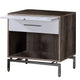 Accent Table | Wood | Open Storage | Pull Out Tray | Brown & White