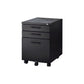 3-Drawer Lockable File Cabinet with Casters, Black By Casagear Home