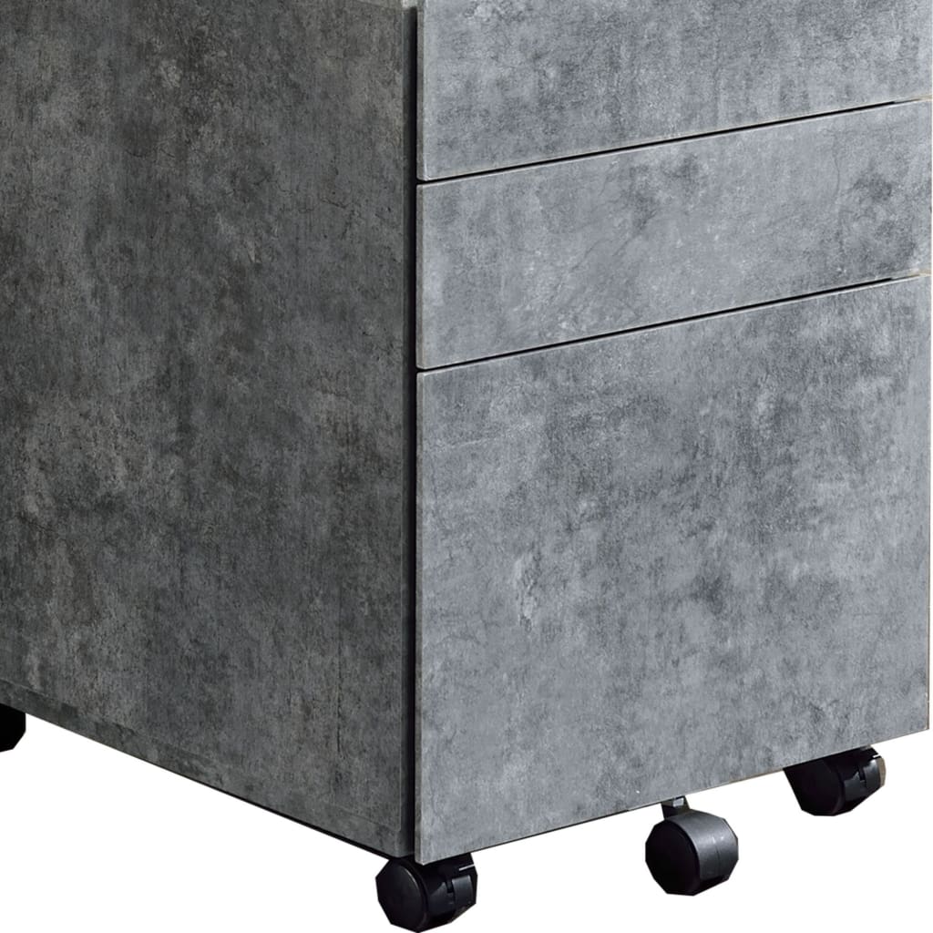 3-Drawer Wooden File Cabinet with Casters Gray By Casagear Home BM209627