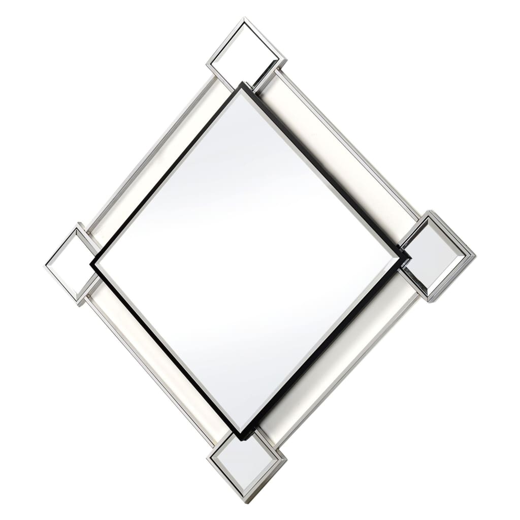 45" Diamond Shaped Accent Wall Mirror, Silver By Casagear Home