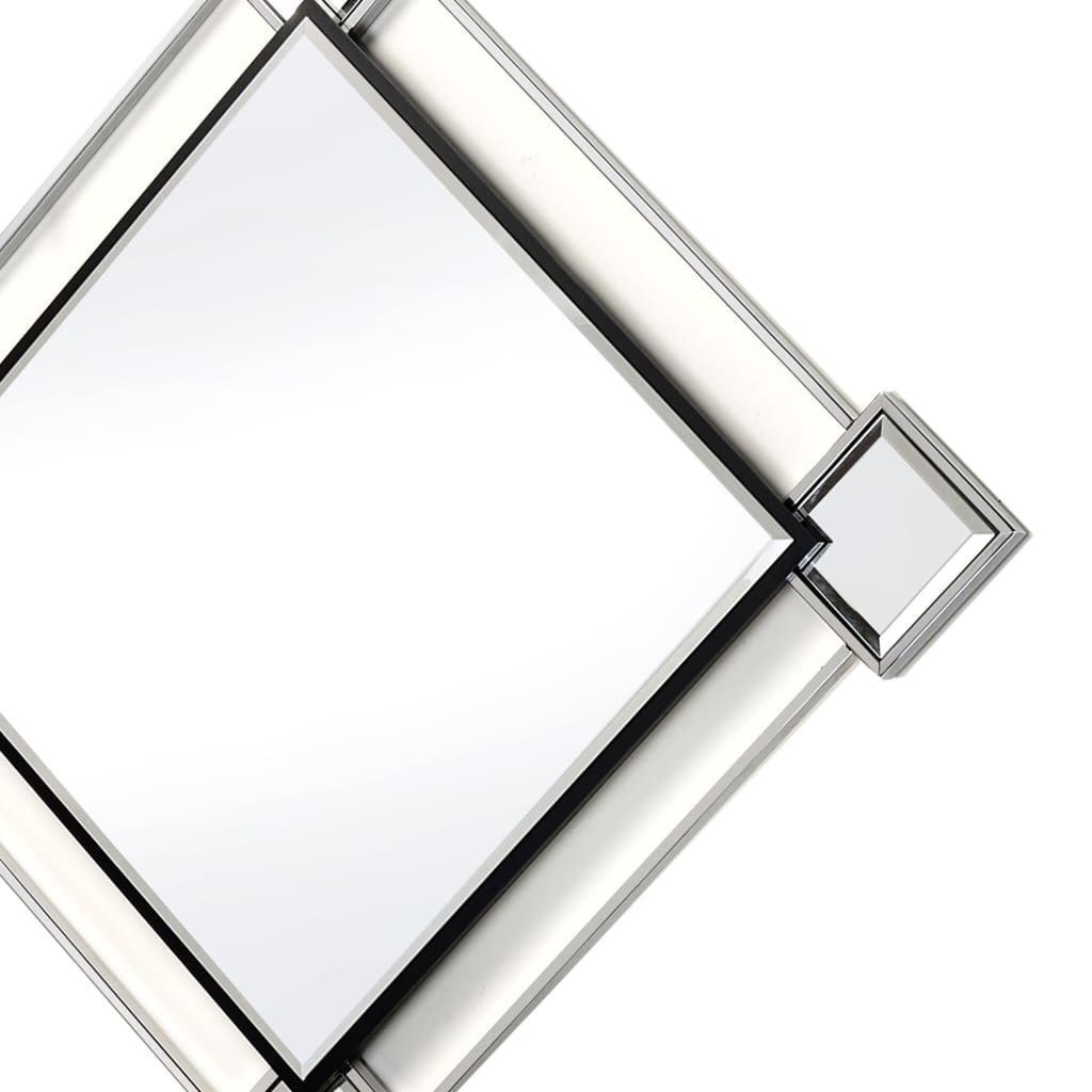 45 Diamond Shaped Accent Wall Mirror Silver By Casagear Home BM209637