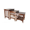 3 Piece Plank Top Nesting Table Set with Slatted Sides,Brown By Casagear Home