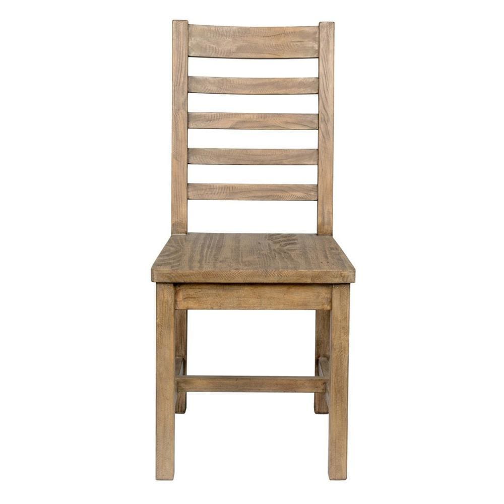 Farmhouse Wooden Dining Chair with Ladder Back Brown By Casagear Home BM210350
