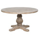 Dining Table | Round | Reclaimed Wood | Trestle Base | Weathered Brown