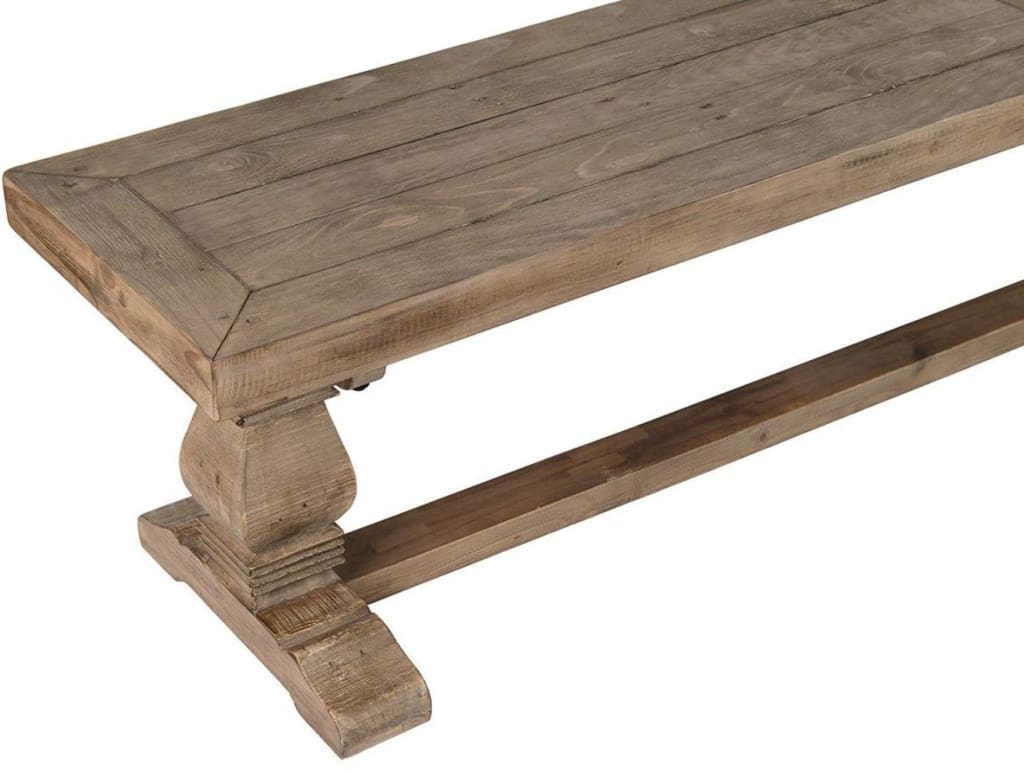 Rectangular Reclaimed Wood Bench with Trestle Base Weathered Brown By Casagear Home BM210353