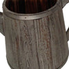 Kettle Shaped Wooden Garden Pot with Handle Gray By Casagear Home BM210388