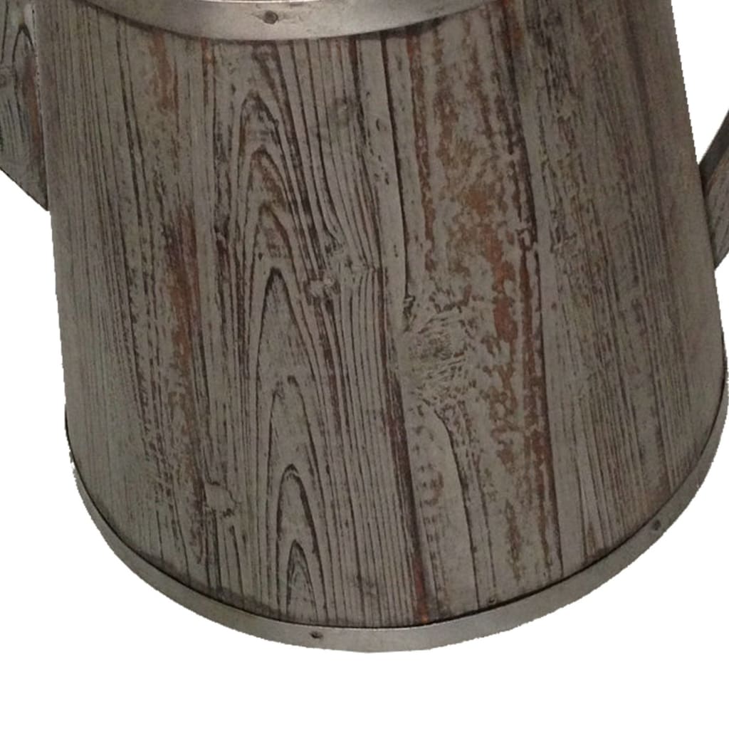 Kettle Shaped Wooden Garden Pot with Handle Gray By Casagear Home BM210388