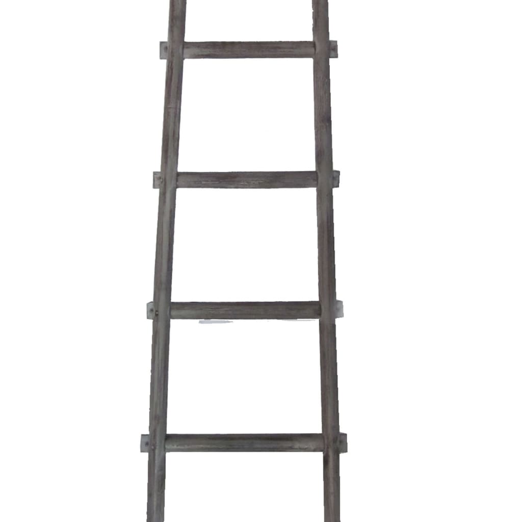 59 5-Step Wooden Decorative Ladder Gray By Casagear Home BM210390