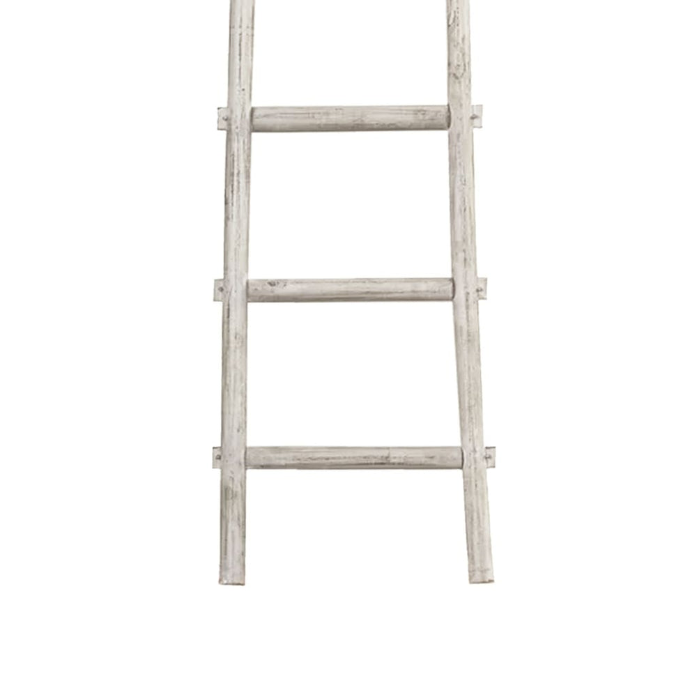 72 6-Step Wooden Decorative Ladder White By Casagear Home BM210394