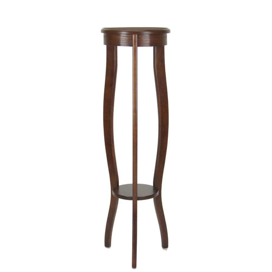 39.5" Round Pedestal Stand with Flared Legs, Brown By Casagear Home