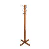 70" 4-Dual Hook Wooden Coat Stand with X Base, Oak Brown By Casagear Home