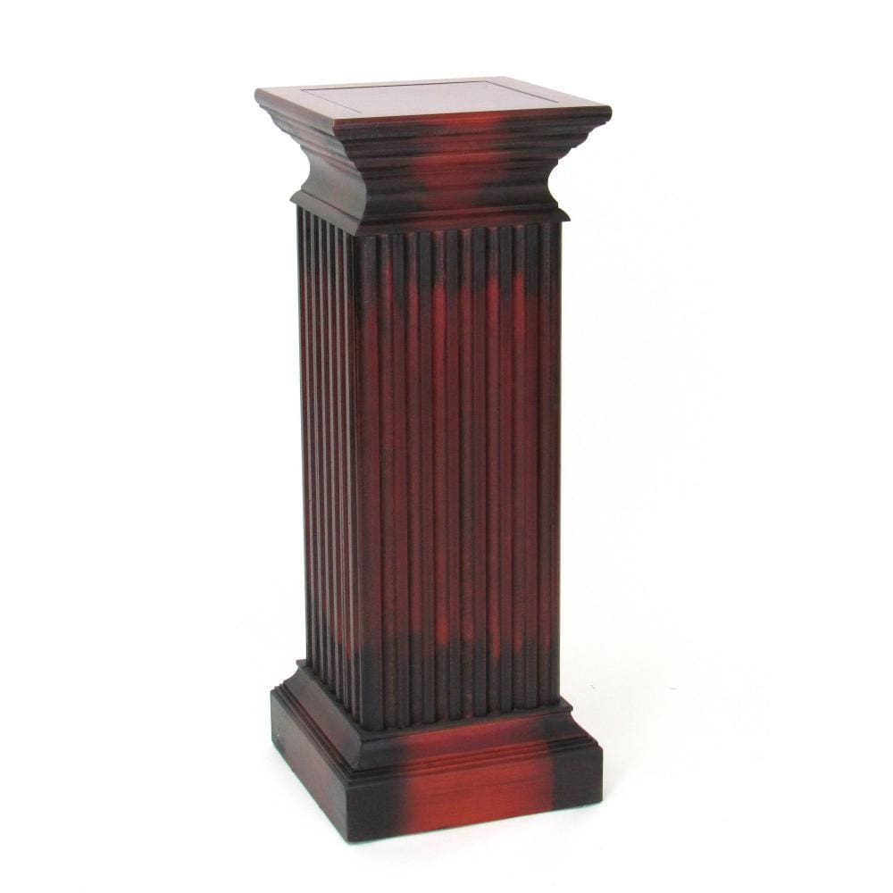 36" Square Molded Top Pedestal Stand with Reeded Legs, Brown By Casagear Home
