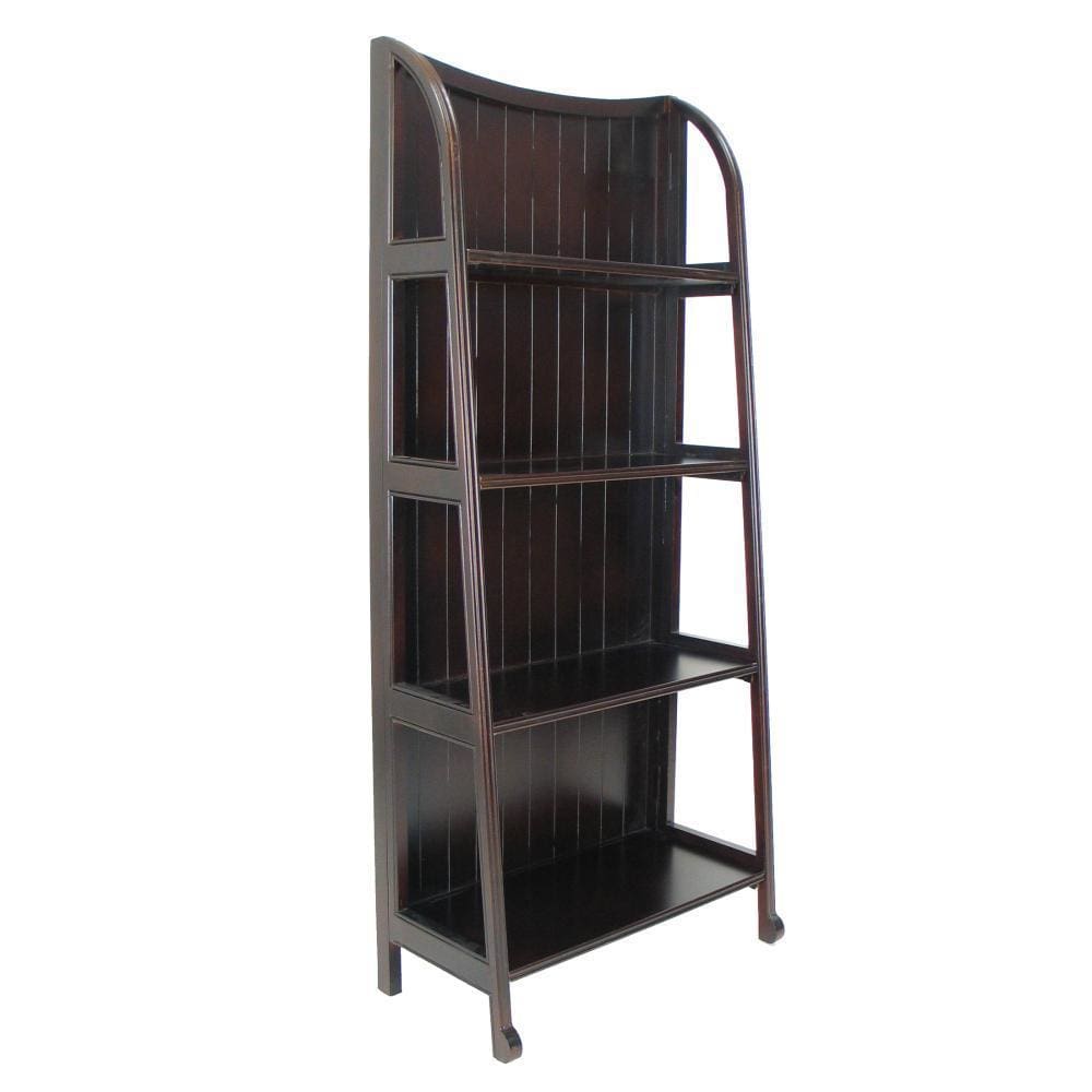 60" 4-Tier Plank Style Foldable Display Stand, Brown By Casagear Home