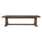 66 Inch Plank Top Wooden Bench with Pedestal Base, Brown By Casagear Home