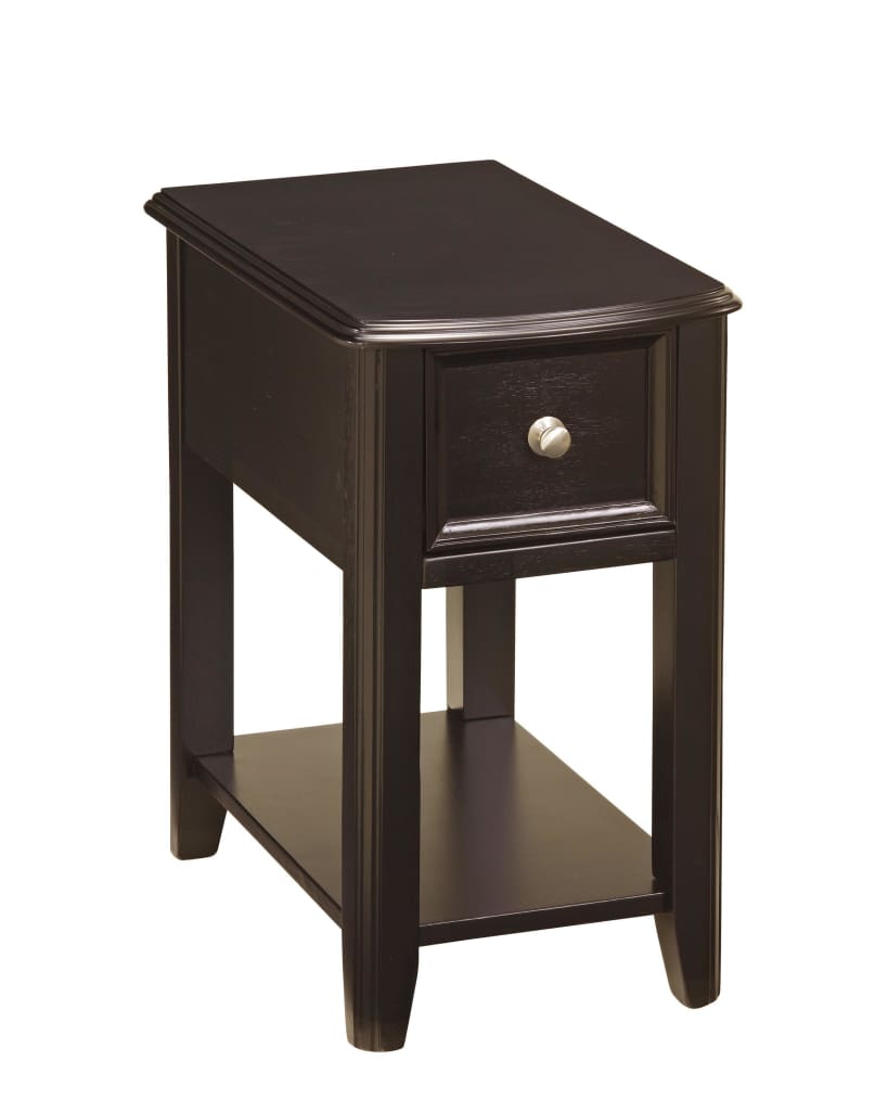 1 Drawer Chair Side End Table with Bottom Shelf, Dark Brown By Casagear Home
