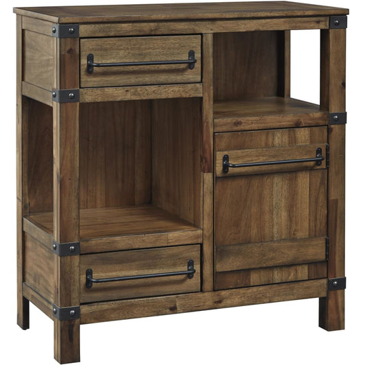 Accent Cabinet | 2 Drawers | 1 Door | 2 Open Compartments | Brown