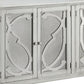 4 Panel Door Cabinet with Fluted Detail Antique White By Casagear Home BM210643