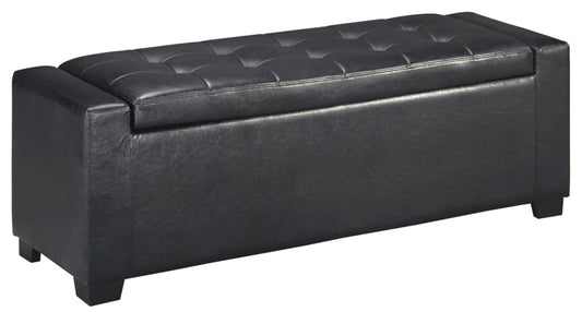 54" Tufted Upholstered Storage Bench, Black By Casagear Home