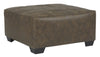 39" Square Stitched Oversized Ottoman, Brown By Casagear Home