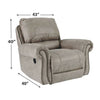 43 Inch Fabric Upholstered Rocker Recliner Rolled Armrests Light Gray By Casagear Home BM210908