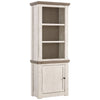 Ashley Wooden Left Pier Cabinet with 1 Door and 2 Shelves, Antique White and Brown