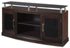 60" 2-Door Raised Glass Top TV Stand, Brown By Casagear Home