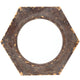 Wall Mirror | Rustic Style | Hexagonal Frame | Silver & Brown