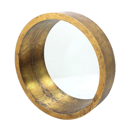 Wall Mirror | Rustic Style | Round Tray Frame | Gold & Silver