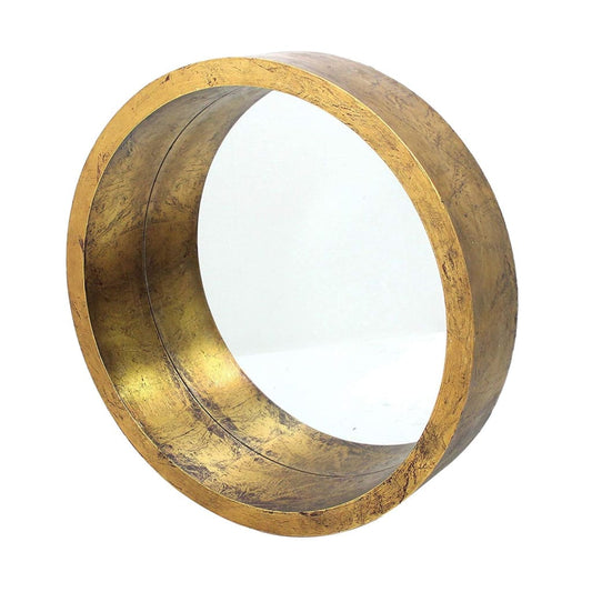 Wall Mirror | Rustic Style | Round Tray Frame | Gold & Silver