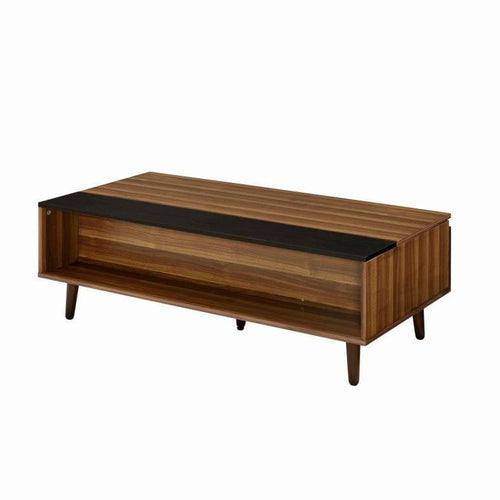 Coffee Table | Lift Top | Open Shelf | Wood | Walnut Brown