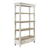 75" 4-Tier Bookcase with Bottom Drawer, Brown and White By Casagear Home