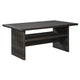 59" Wicker Woven Table with Open Shelf, Dark Brown By Casagear Home