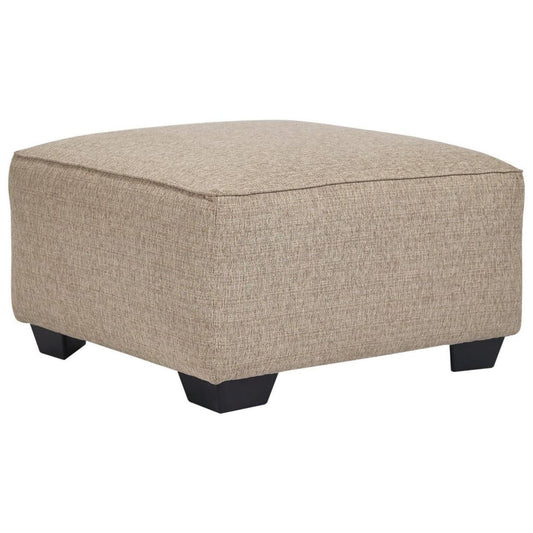 34" Textured Upholstered Oversized Accent Ottoman, Beige By Casagear Home