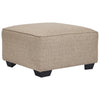 34" Textured Upholstered Oversized Accent Ottoman, Beige By Casagear Home