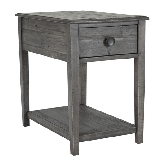 1 Drawer End Table with Open Shelf, Gray By Casagear Home
