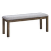 49" Cushioned Dining Bench with Nailhead Trim, Brown and Gray By Casagear Home