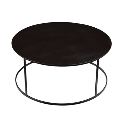 Side Table | Round Metal Frame | Tubular Legs | 20" | Dark Brown