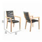 27 Inch Wood Outdoor Dining Side Chair Fishbone Weave Set of 2 Black By Casagear Home BM214490