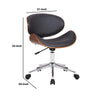 33 Office Chair with Curved Leatherette Seat Black & Silver By Casagear Home BM214502