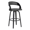 26" Cutout Padded Back Counter Height Barstool, Black & Gray By Casagear Home