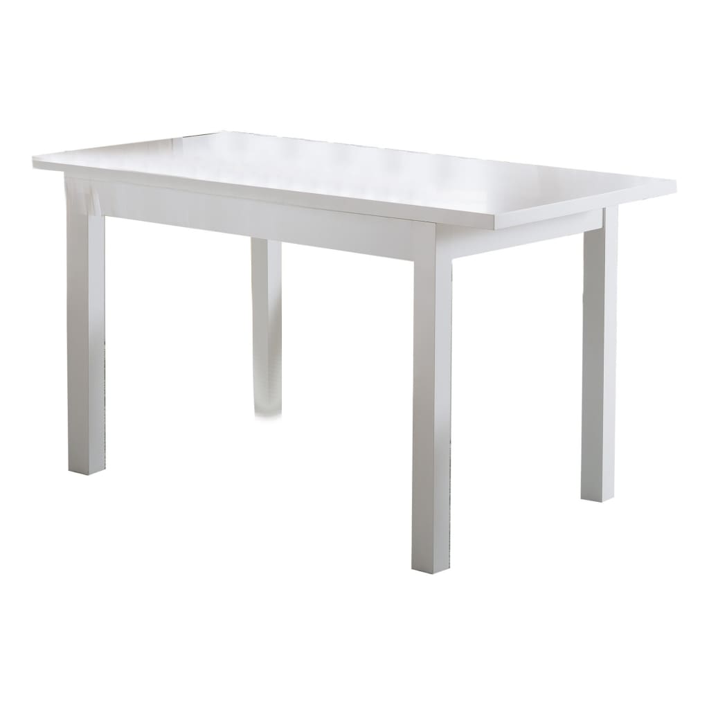 58" Wooden Dining Table With Straight Legs, White By Casagear Home