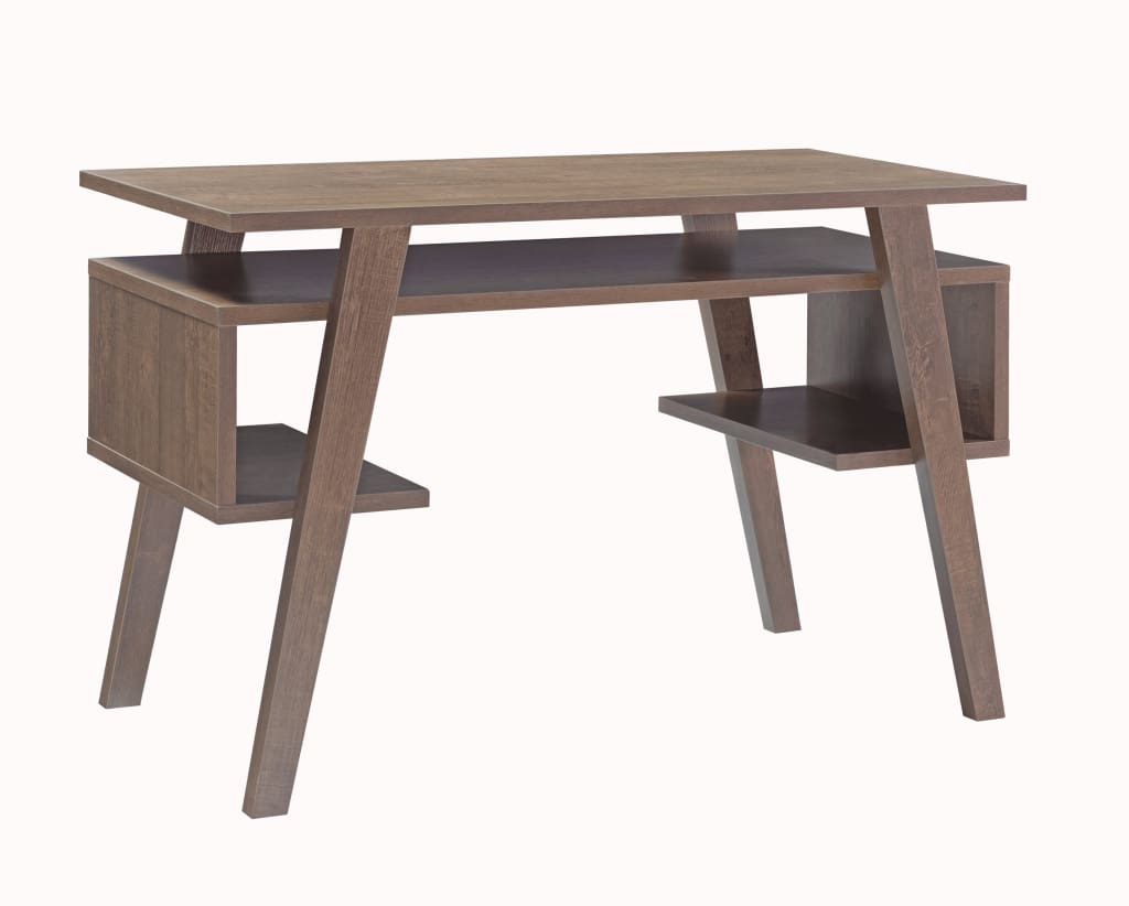 1 Shelf Wood Desk With 2 Display Decks, Brown By Casagear Home