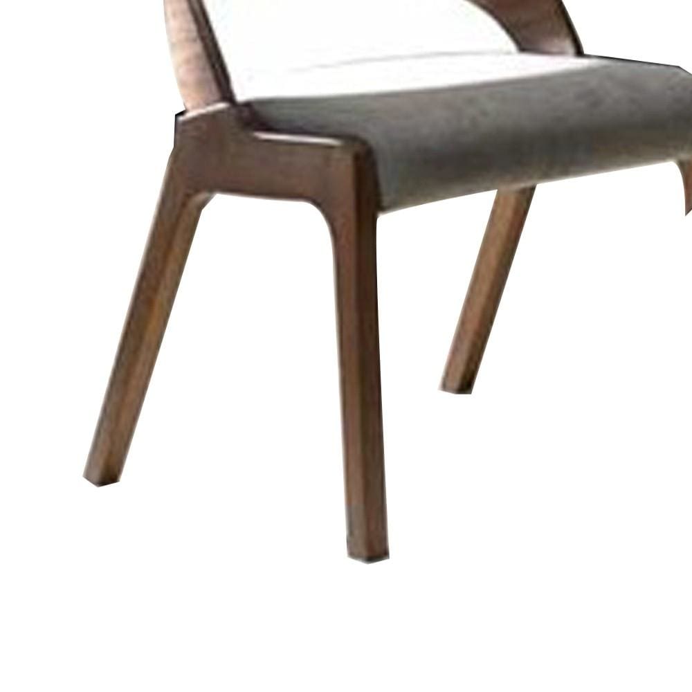 Wooden Dining Chair with Open Curved Back Seat of 2 Brown By Casagear Home BM214777