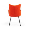Fabric Upholstered Dining Chair with Winged Back Orange By Casagear Home BM214799