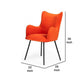 Fabric Upholstered Dining Chair with Winged Back Orange By Casagear Home BM214799