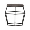 End Table | Hexagonal Concrete | Metal Base | 20" | Gray & Black